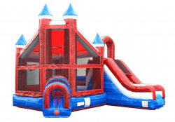 Deluxe  Castle Bounce House Slide Combo DRY ONLY - RWB