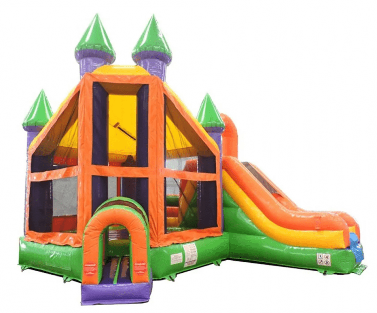 Deluxe Castle Bounce House Slide Combo DRY ONLY - RAINBOW