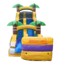 1820Yellow20palm20front 1751028599 18ft Tropical Yellow Marble Inflatable Water Slide