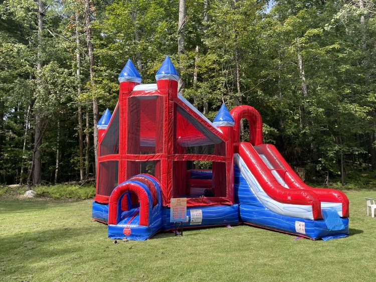 Deluxe  Castle Bounce House Slide Combo DRY ONLY - RWB