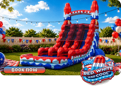 18ft Red, White & Cool Dual Lane Slide (COMING SOON)